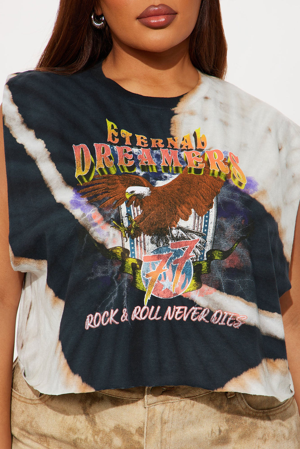 Eternal Dreamers Eagle Tie Dye Muscle Tee - Black/combo