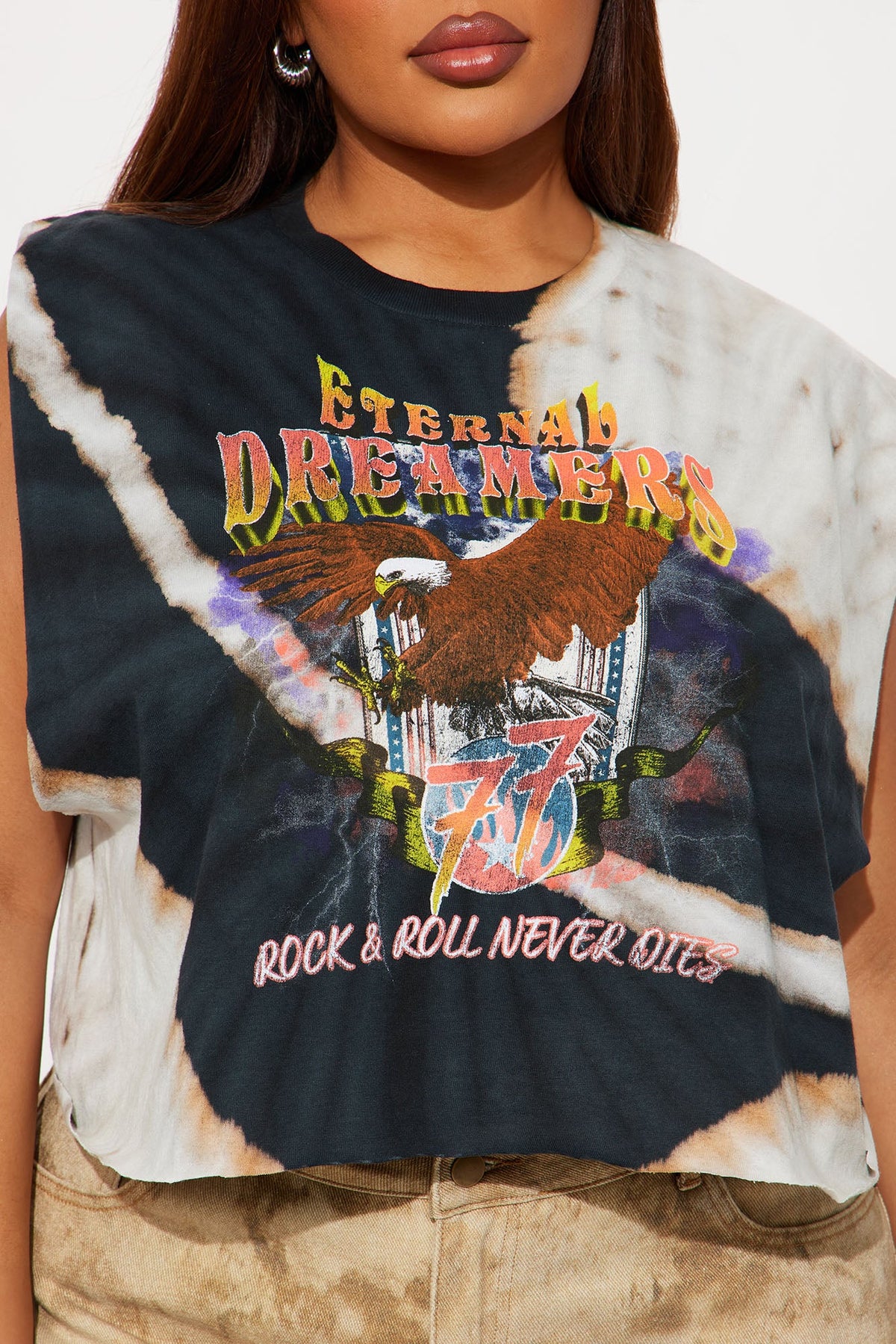 Eternal Dreamers Eagle Tie Dye Muscle Tee - Black/combo