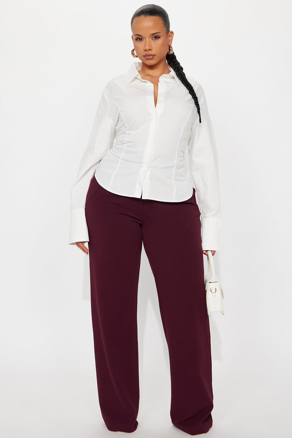 Too Much Fun Lace Up Poplin Shirt - White