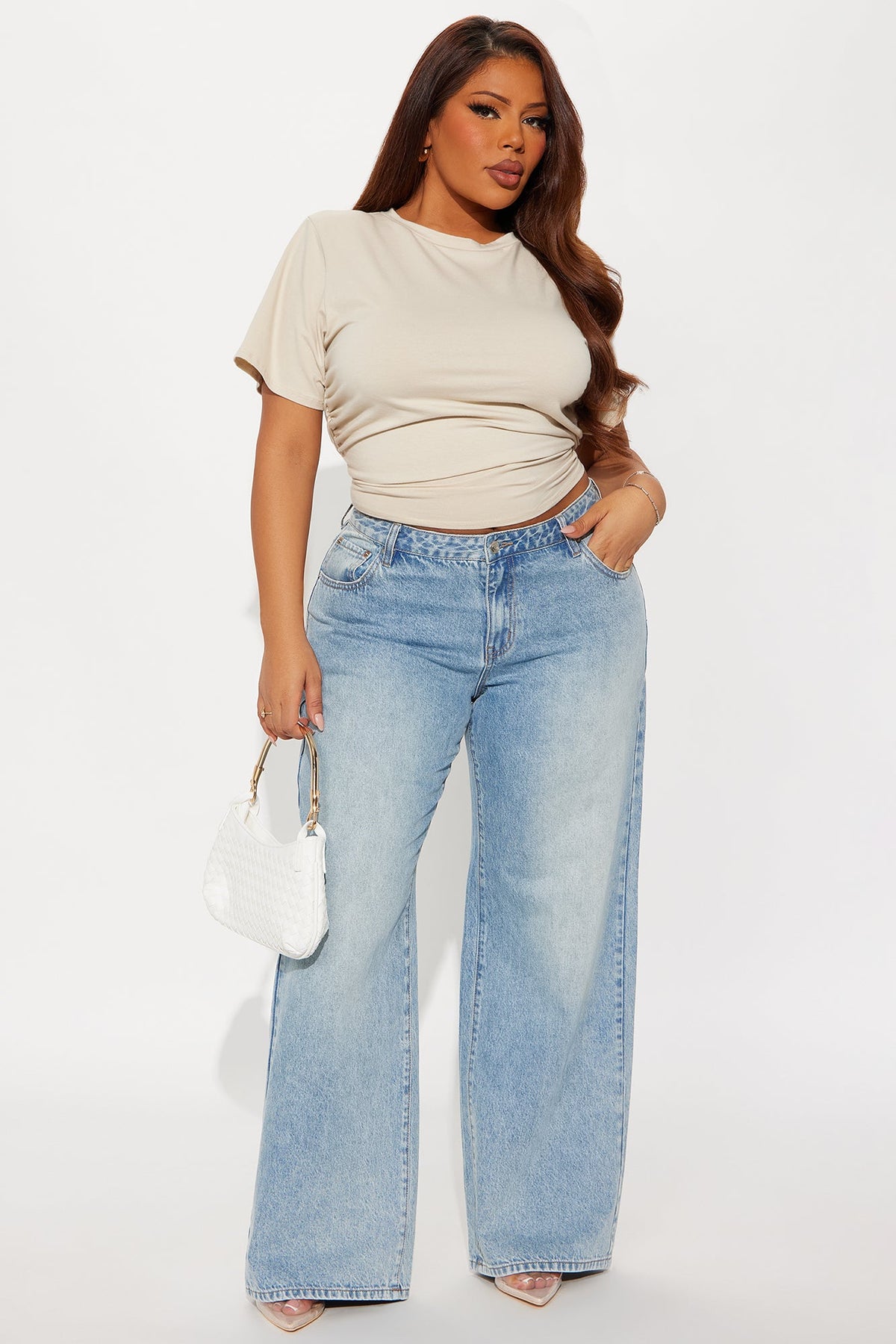Lynn Shoulder Pad Tee - Cream