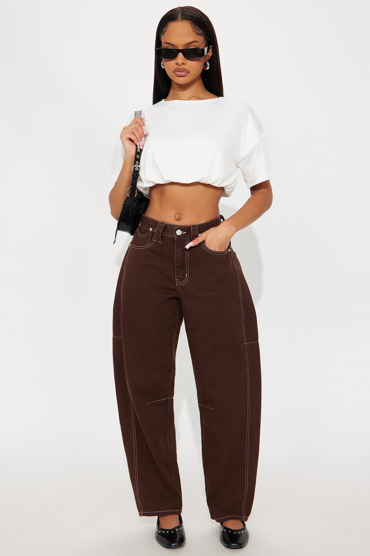 Briar Short Sleeve Bubble Hem T Shirt - Ivory