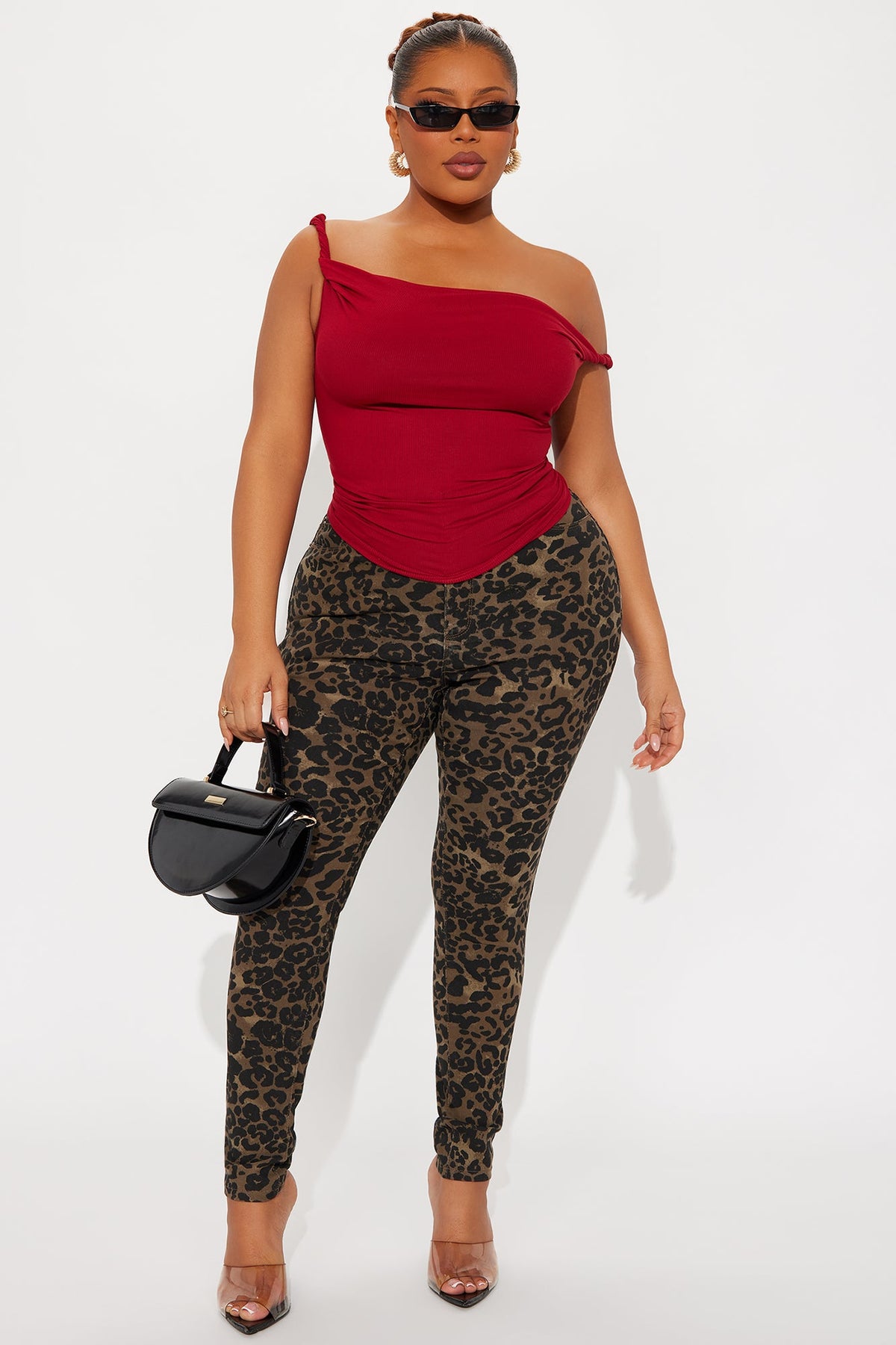 Ingrid Off Shoulder Ribbed Top - Red
