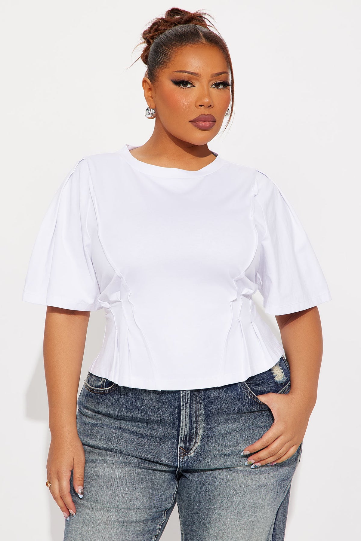 Keep It Edgy Crew Neck Tee - White