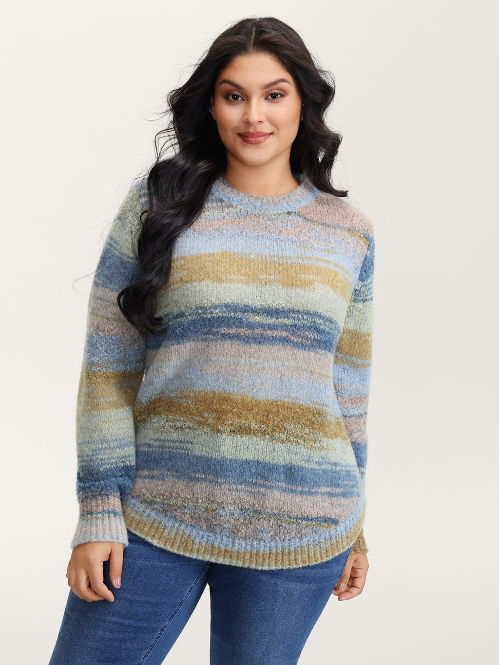 Tissue Textured Color Gradient Pullover