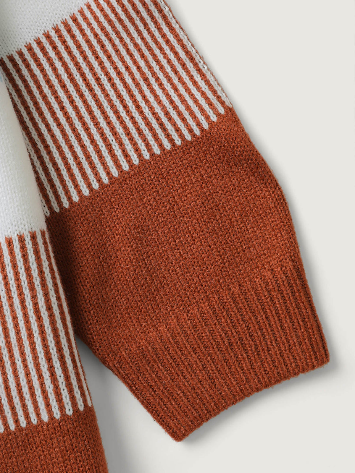 Color Stripes Textured Pullover