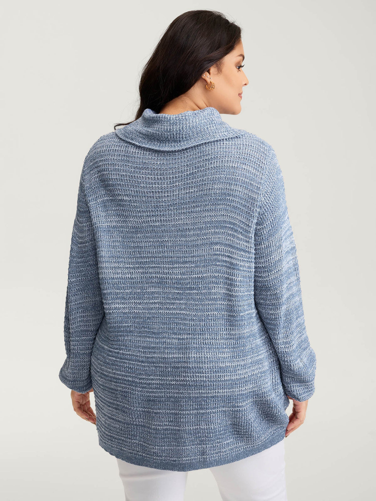 Turtleneck Wrap Adjustable Button Pullover