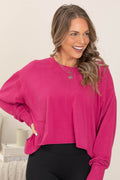 Pima Cotton Open Back Long Sleeve Knit Tees