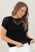 Crochet Knit Sheer Hollow Sweater