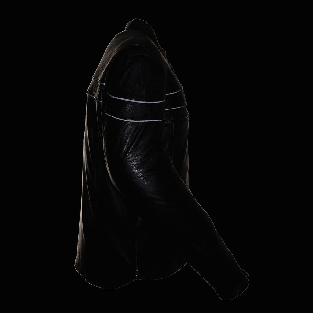Milwaukee Leather Men's Black Leather Sporty Crossover Scooter Motorcycle Jacket w/Reflective Piping - LKM1725 - Large