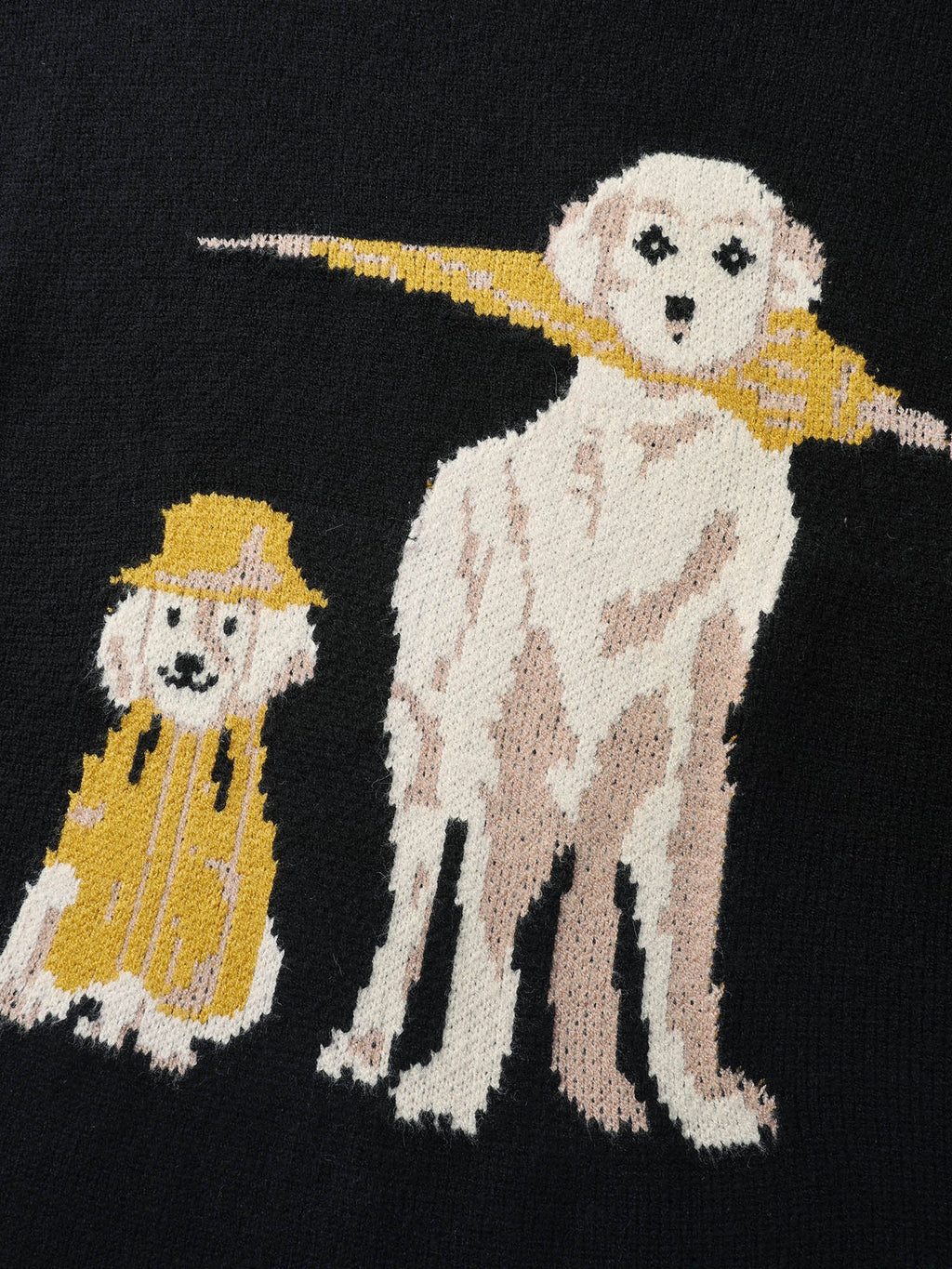 Puppy In Rain Jacquard Contrast Pullover