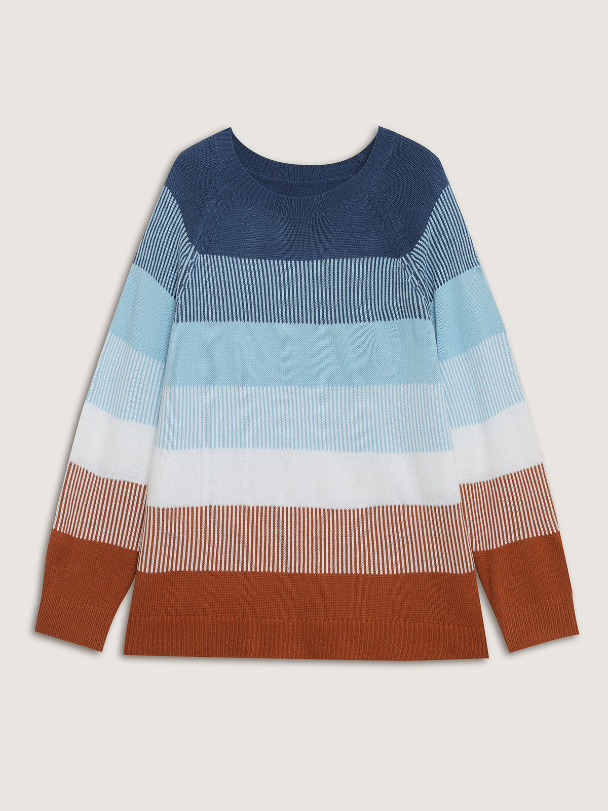 Color Stripes Textured Pullover