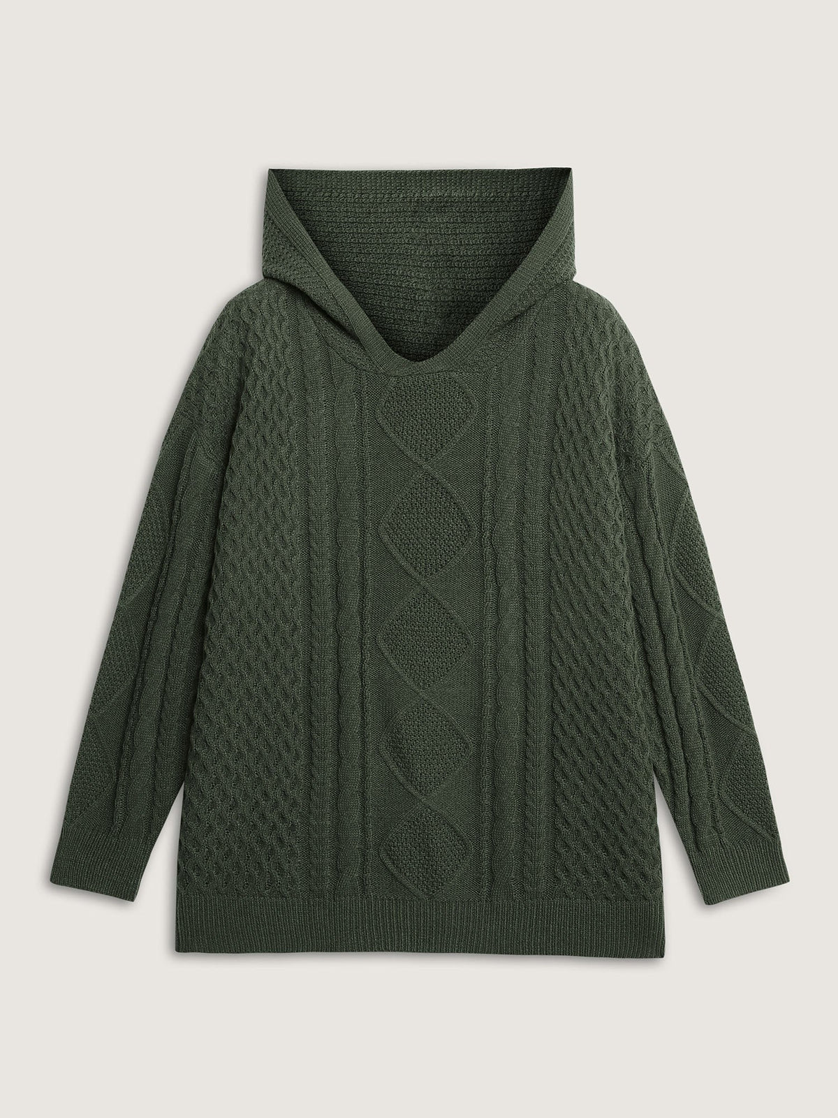 Twisted Textured Hooded Pullover
