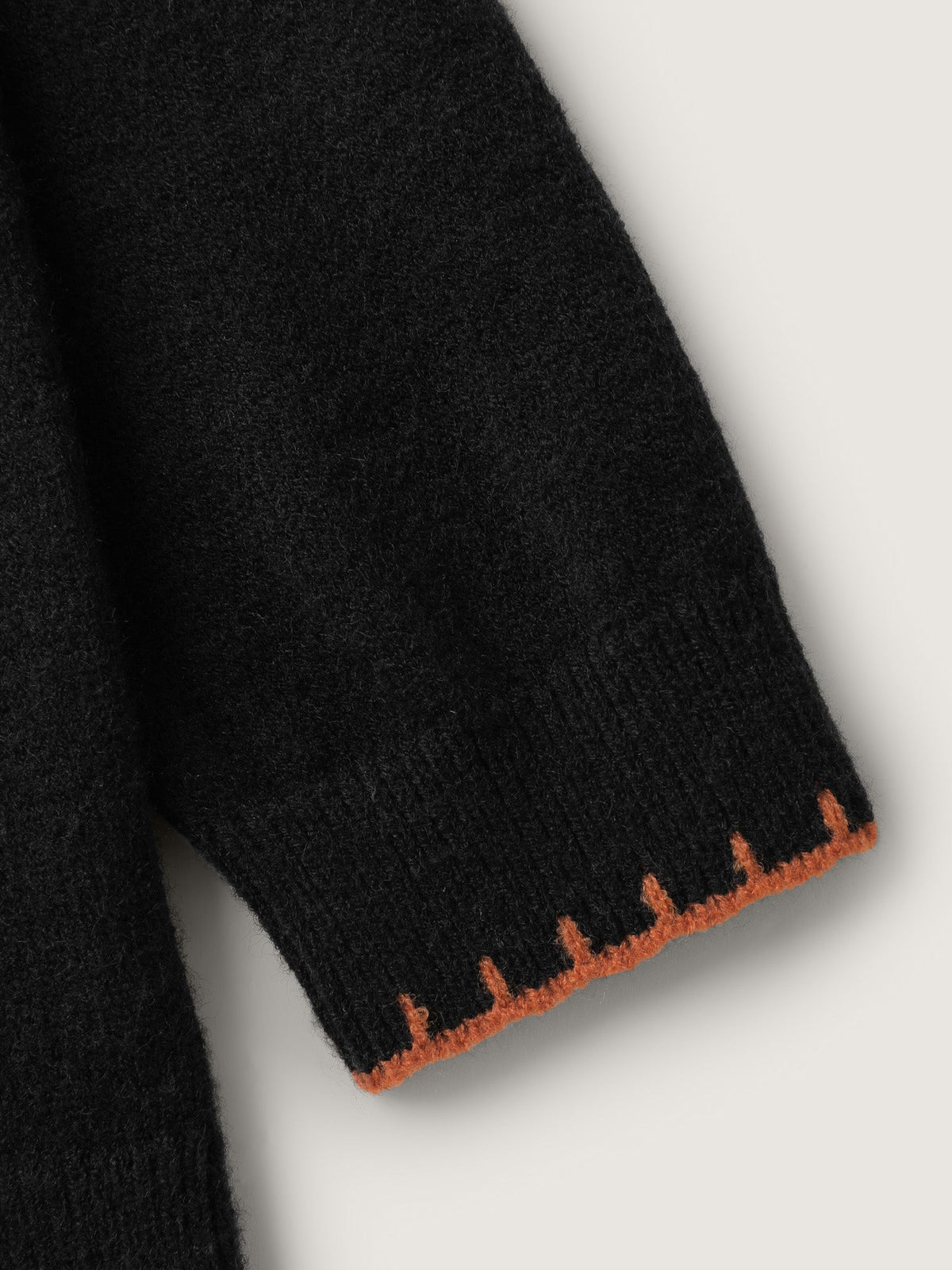 Pumpkin Rope Embroidery Contrast Pullover