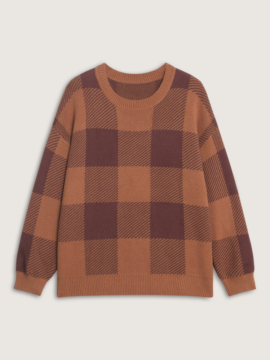 Supersoft Checkered Pattern Pullover