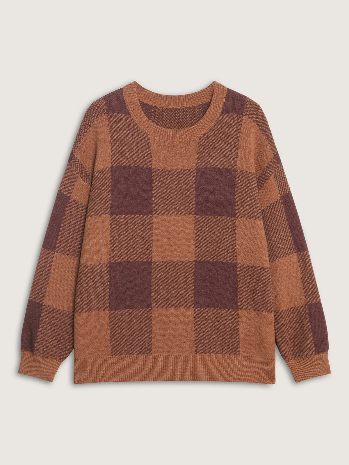 Supersoft Checkered Pattern Pullover