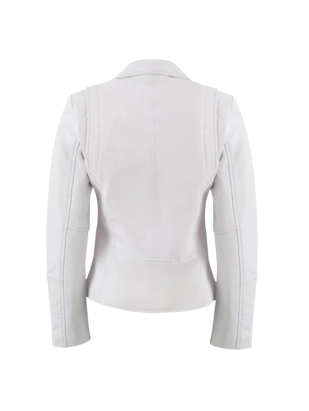 Leather Artist Women's Real Lambskin Asymmetrical Motorcycle Jacket-Biker Style Genuine Womens Leather Jacket (LA-Biker.Wo-White-L)