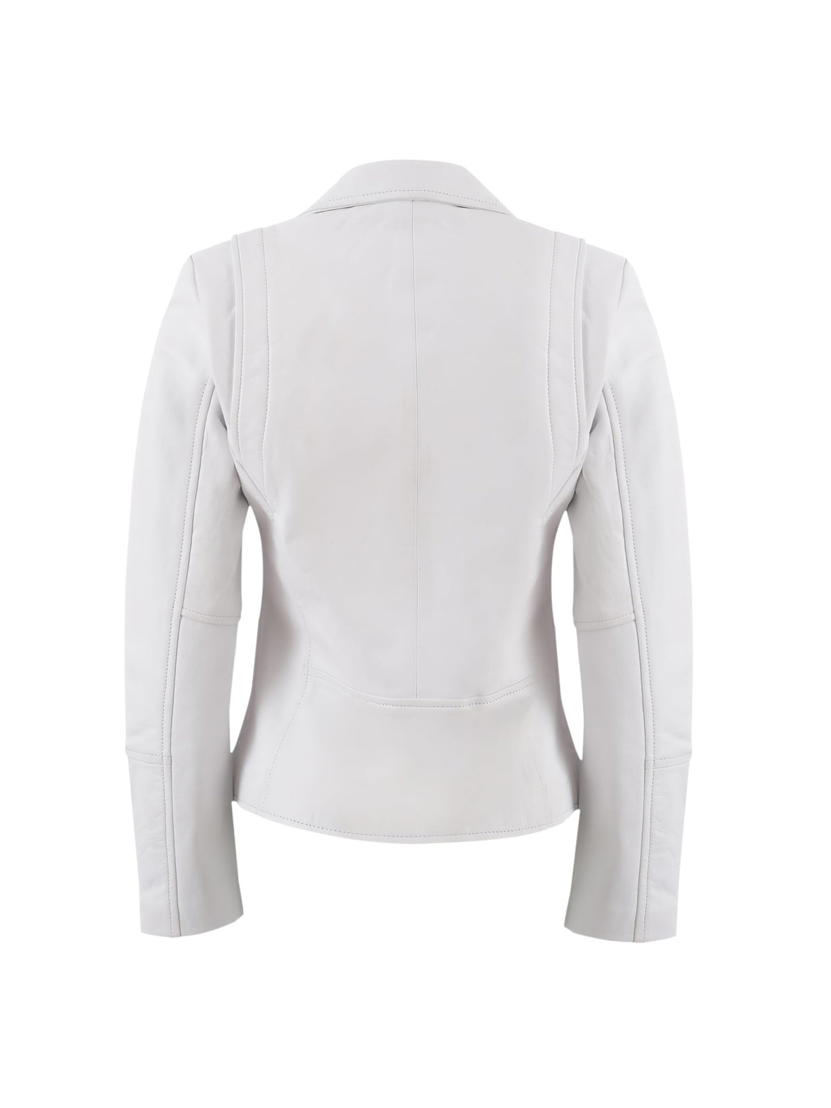 Leather Artist Women's Real Lambskin Asymmetrical Motorcycle Jacket-Biker Style Genuine Womens Leather Jacket (LA-Biker.Wo-White-L)