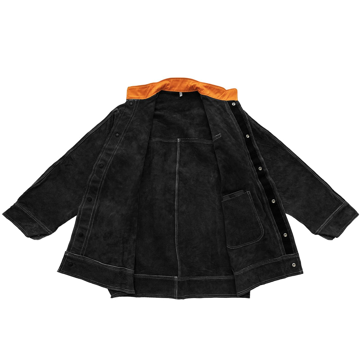 YESWELDER Black Leather Welding Jacket for Men Women. Heavy Duty Welder Jacket. Heat Flame Resistant Welding Coat. L