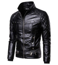 chouyatou Men's Removable Fur Collar Sherpa Lined Steampunk Faux Leather Jacket (Medium. Black)