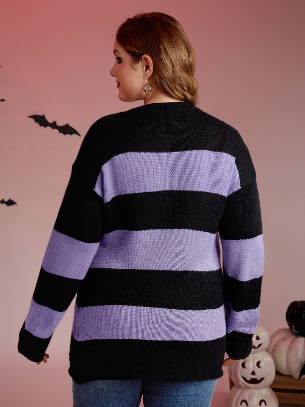 Colorful Stripes Cut-Out Pullover