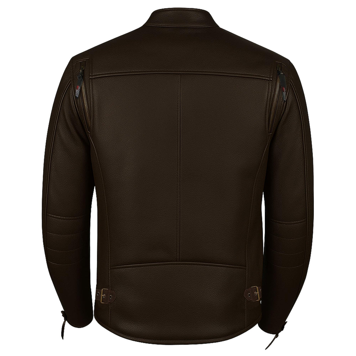 REVOLT Men's Motorcycle Jacket. Natural Buffalo Leather. CE Armor - Ventilation. Cruiser Motorbiker Touring Biker Brown L