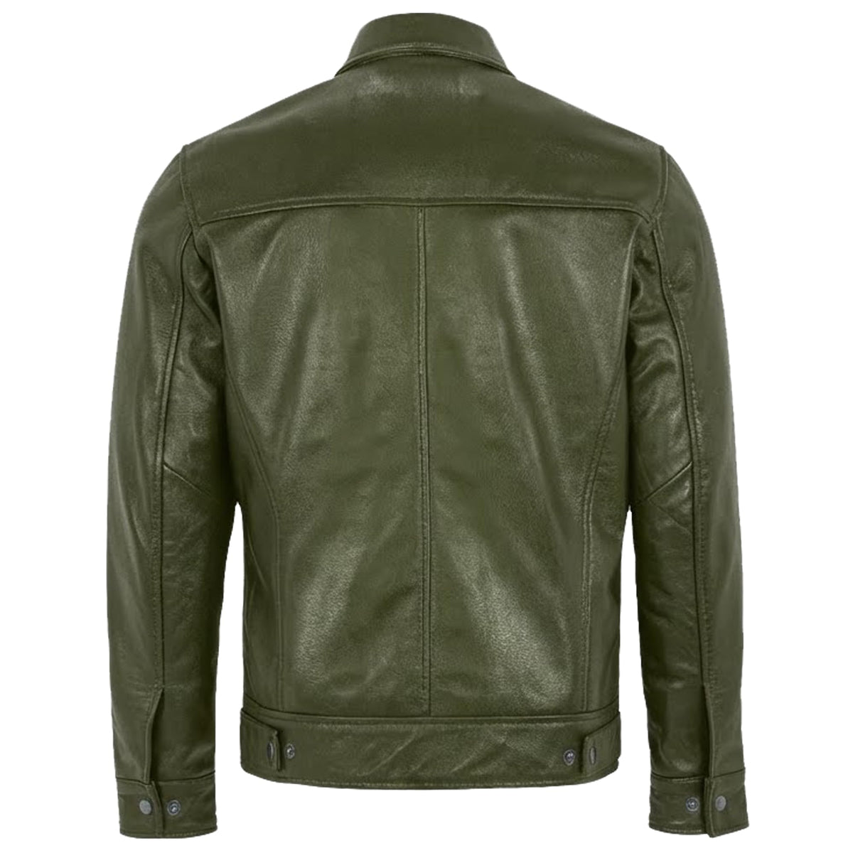 Mens Leather Jacket - Real Lambskin Classic Vintage Style Leather Jackets For Men Brown Leather Jacket for Mens (US. Alpha. X-Large. Regular. Regular. Noir Olive)