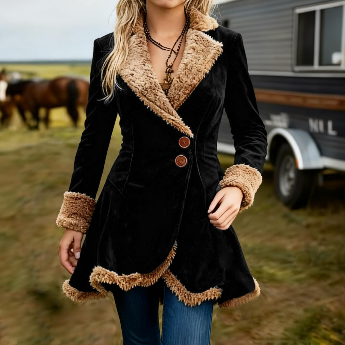 utcoco Womens Sherpa Lined Suede Jacket 2026 Fall Fashion Outfits Slim-Fit Faux leather Fleece Jackets Winter Coats (Medium. Black)