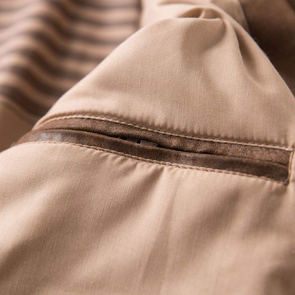 FLAVOR Men's Leather Flight Jacket Bomber Air Force Aviator (Brown. Medium)