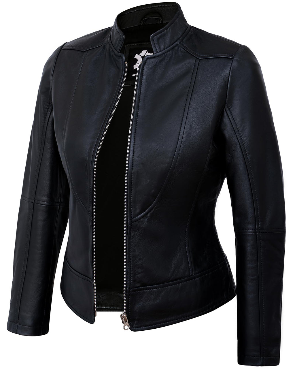 UrbanFocal Black Leather Jacket Womens - Moto Leather Jackets For Women | [101002606] Black Amy. 2XL