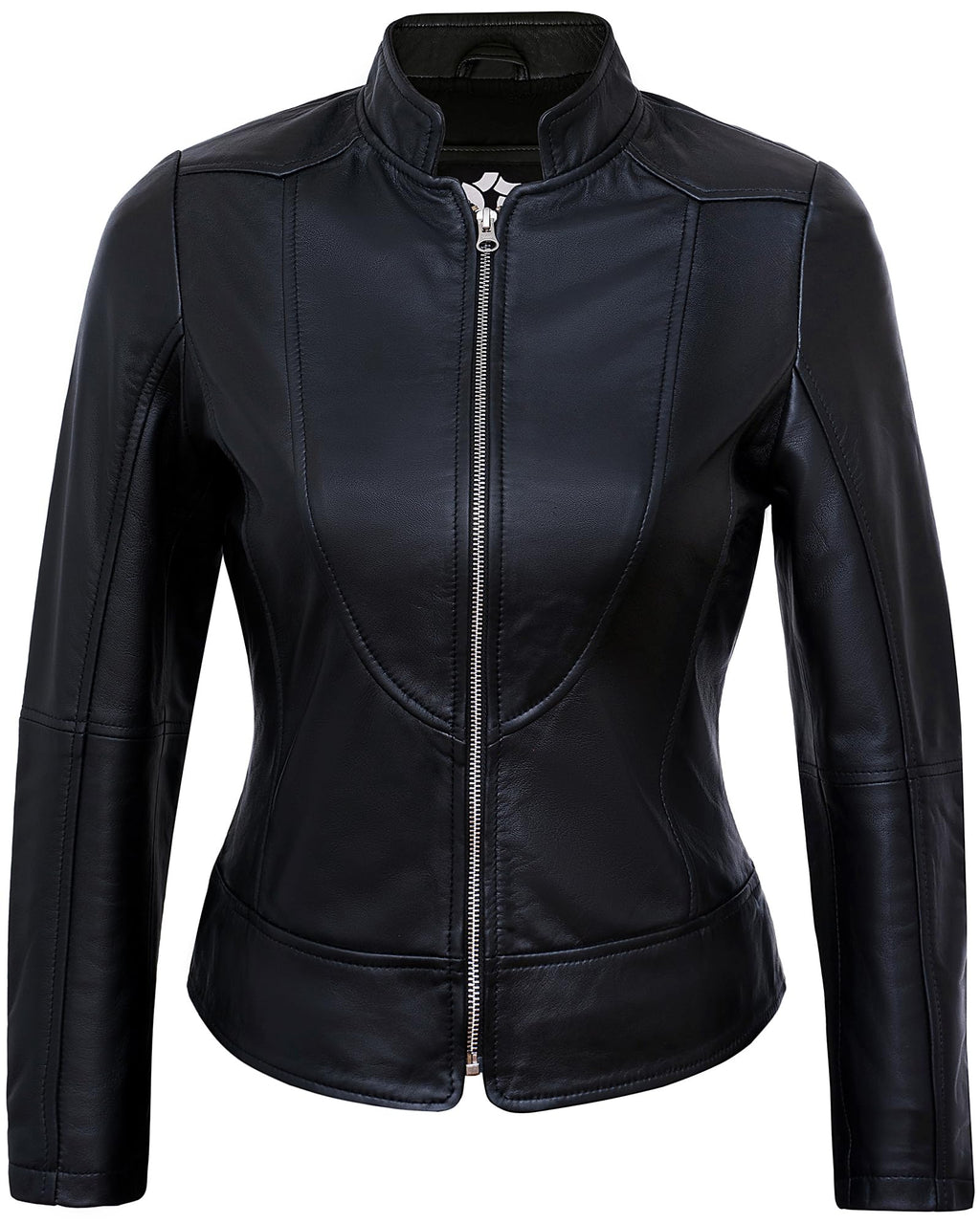 UrbanFocal Black Leather Jacket Womens - Moto Leather Jackets For Women | [101002606] Black Amy. 2XL