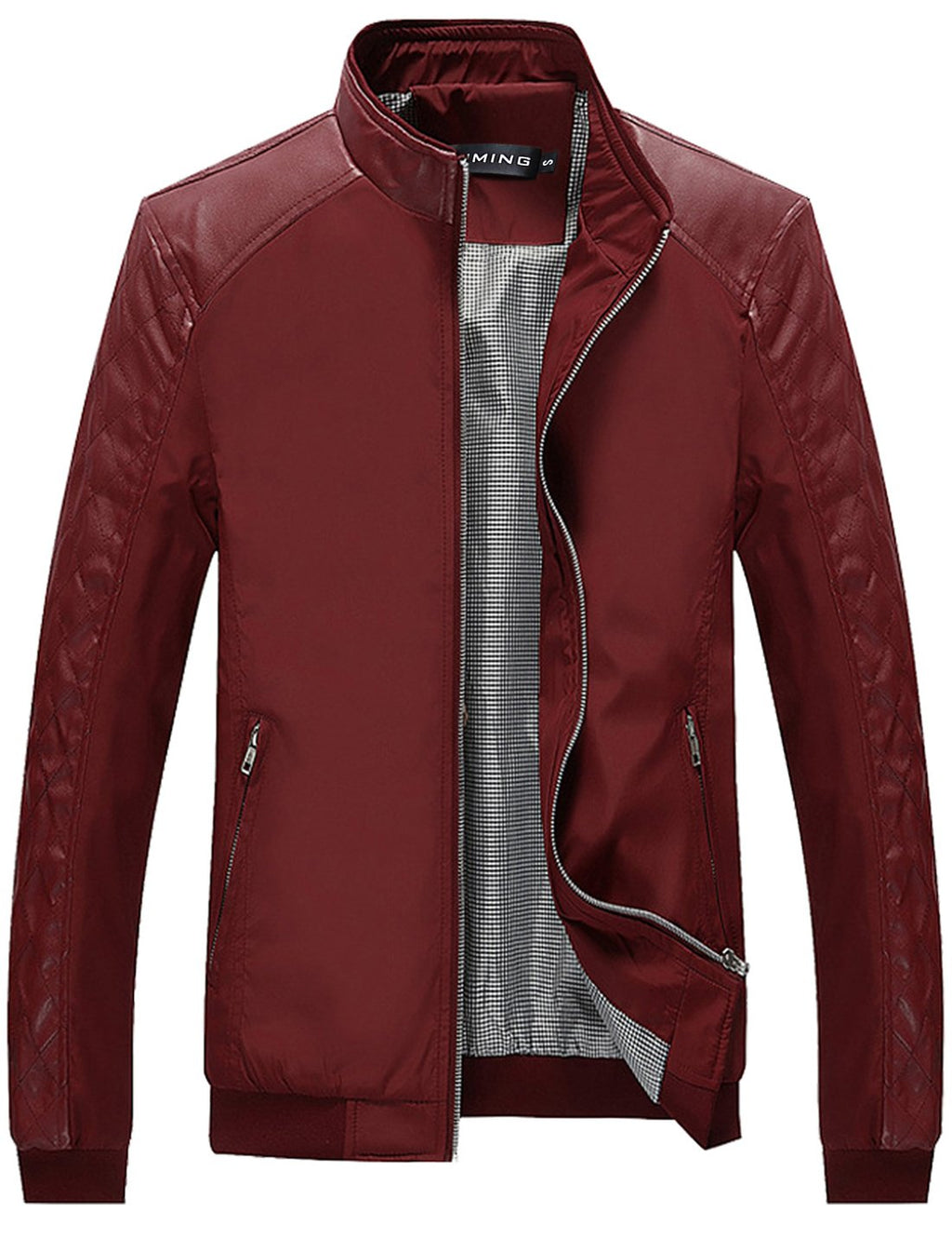 Tanming Men's Casual Slim Fit Lightweight Zip Up Softshell Bomber Jacket (Medium. Red)