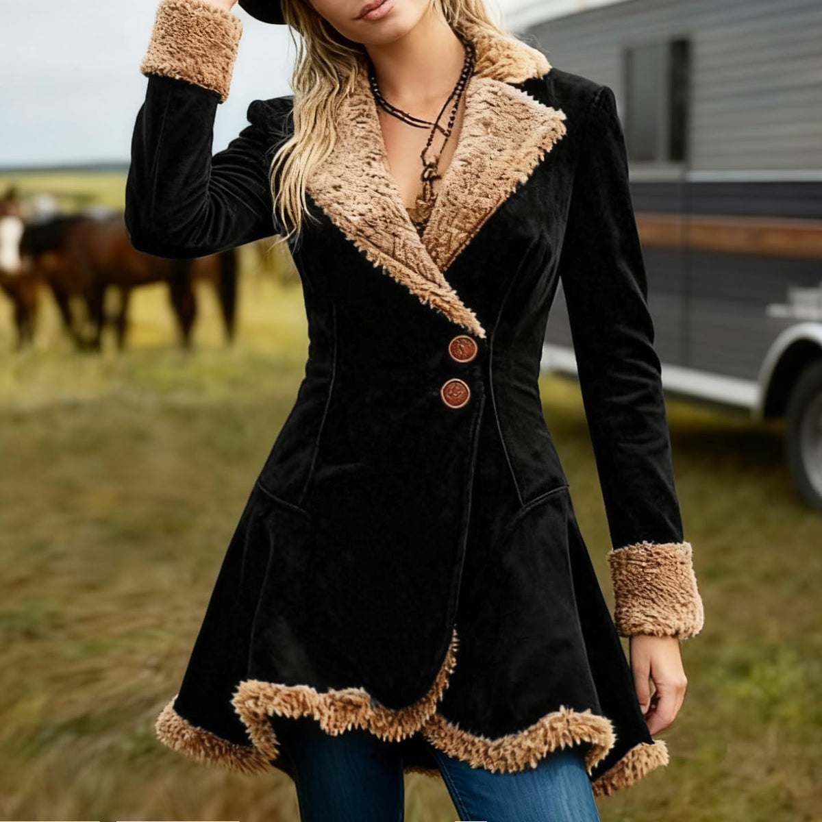 utcoco Womens Sherpa Lined Suede Jacket 2026 Fall Fashion Outfits Slim-Fit Faux leather Fleece Jackets Winter Coats (Medium. Black)