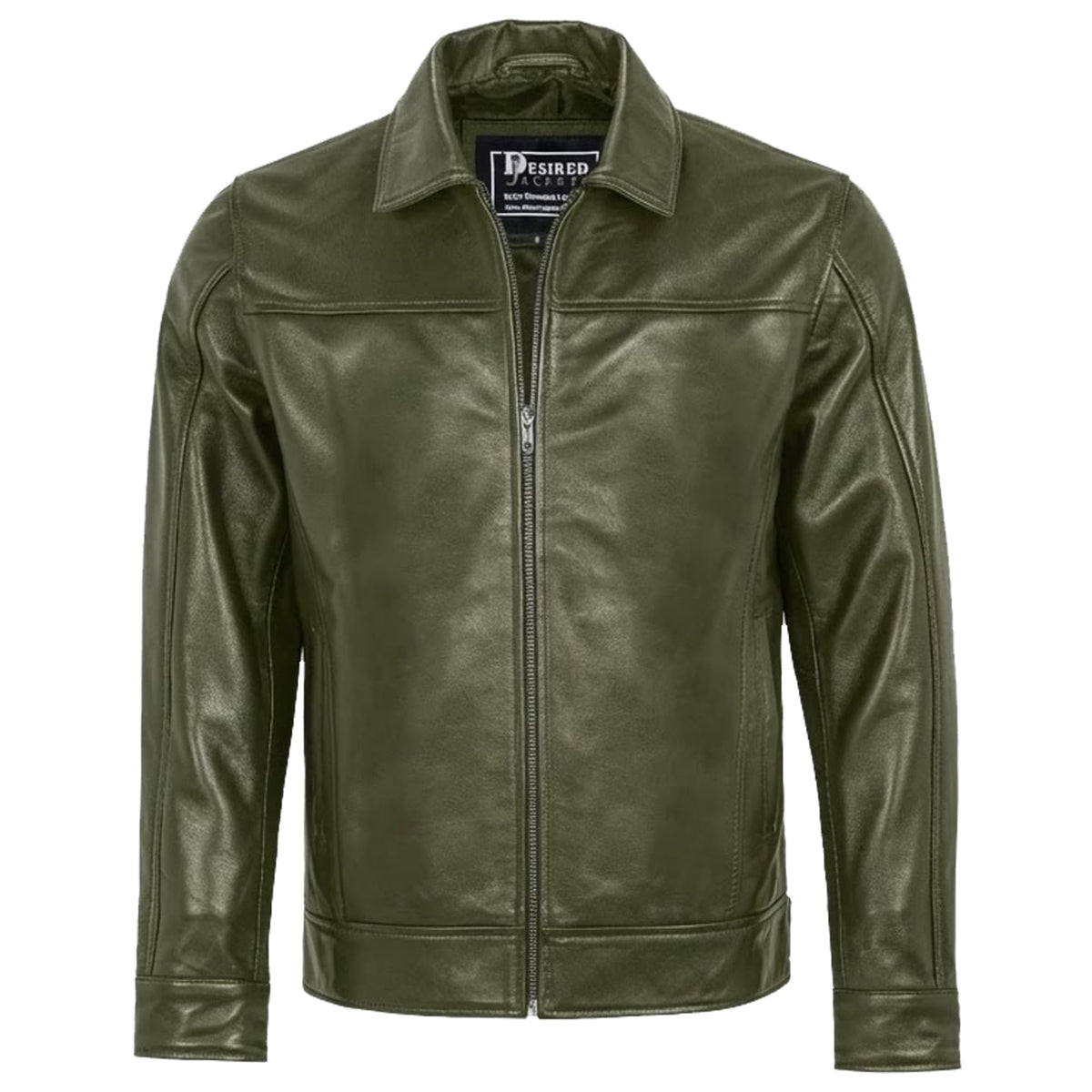 Mens Leather Jacket - Real Lambskin Classic Vintage Style Leather Jackets For Men Brown Leather Jacket for Mens (US. Alpha. X-Large. Regular. Regular. Noir Olive)
