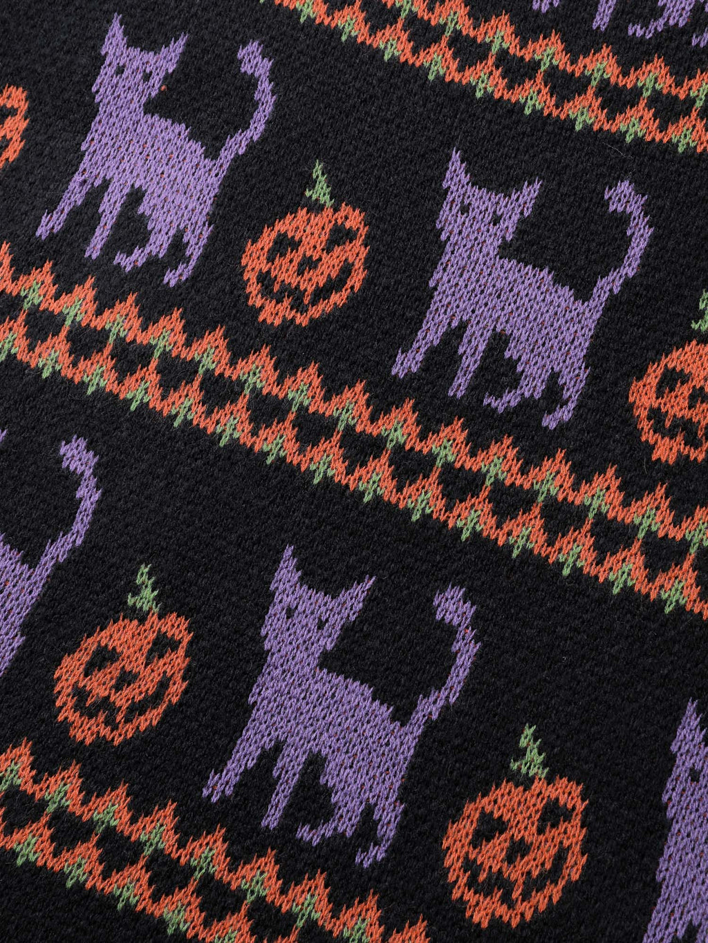 Cat Halloween Print Cozy Pullover