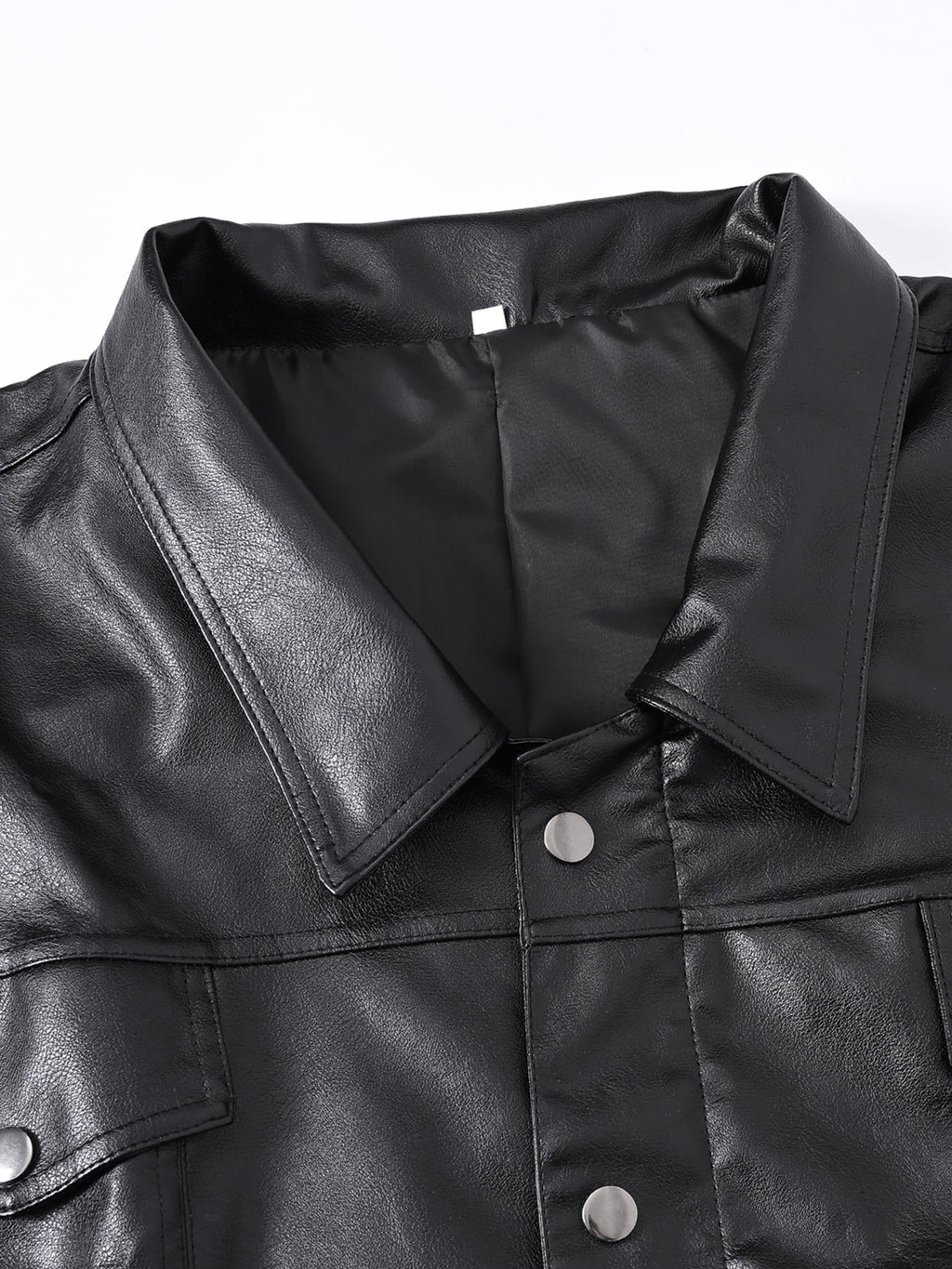 DSDZ Men's Zipper PU Faux Leather Sleeveless Waistcoat Motorcycle Biker Vest Jacket Black S