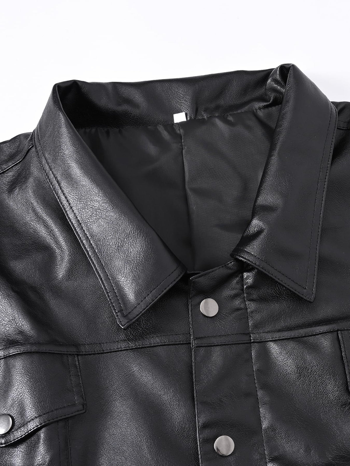 DSDZ Men's Zipper PU Faux Leather Sleeveless Waistcoat Motorcycle Biker Vest Jacket Black S