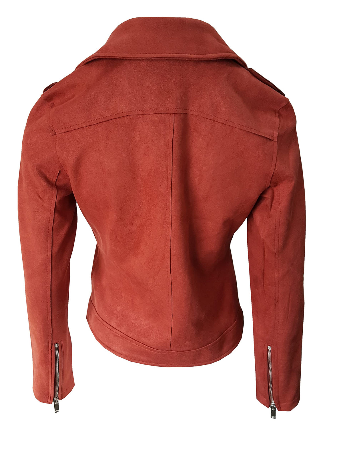 ODCOCD Faux Suede Jacket for Women Long Sleeve Zipper Up Casual Outwear (CA/US. Alpha. Large. Regular. Regular. Rust)