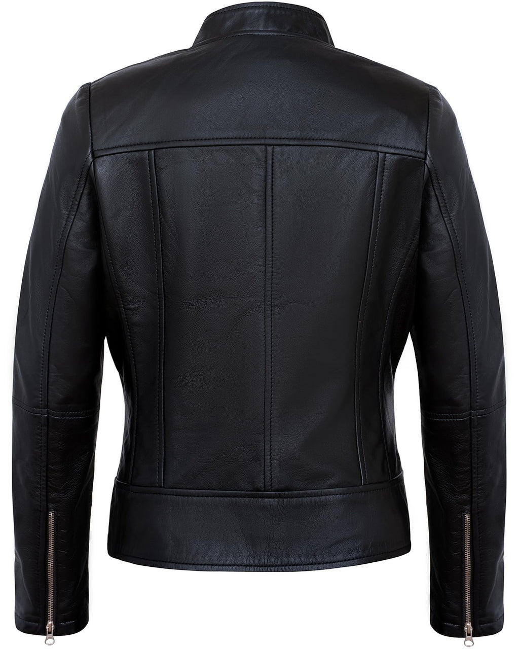 UrbanFocal Black Leather Jacket Womens - Moto Leather Jackets For Women | [101002606] Black Amy. 2XL