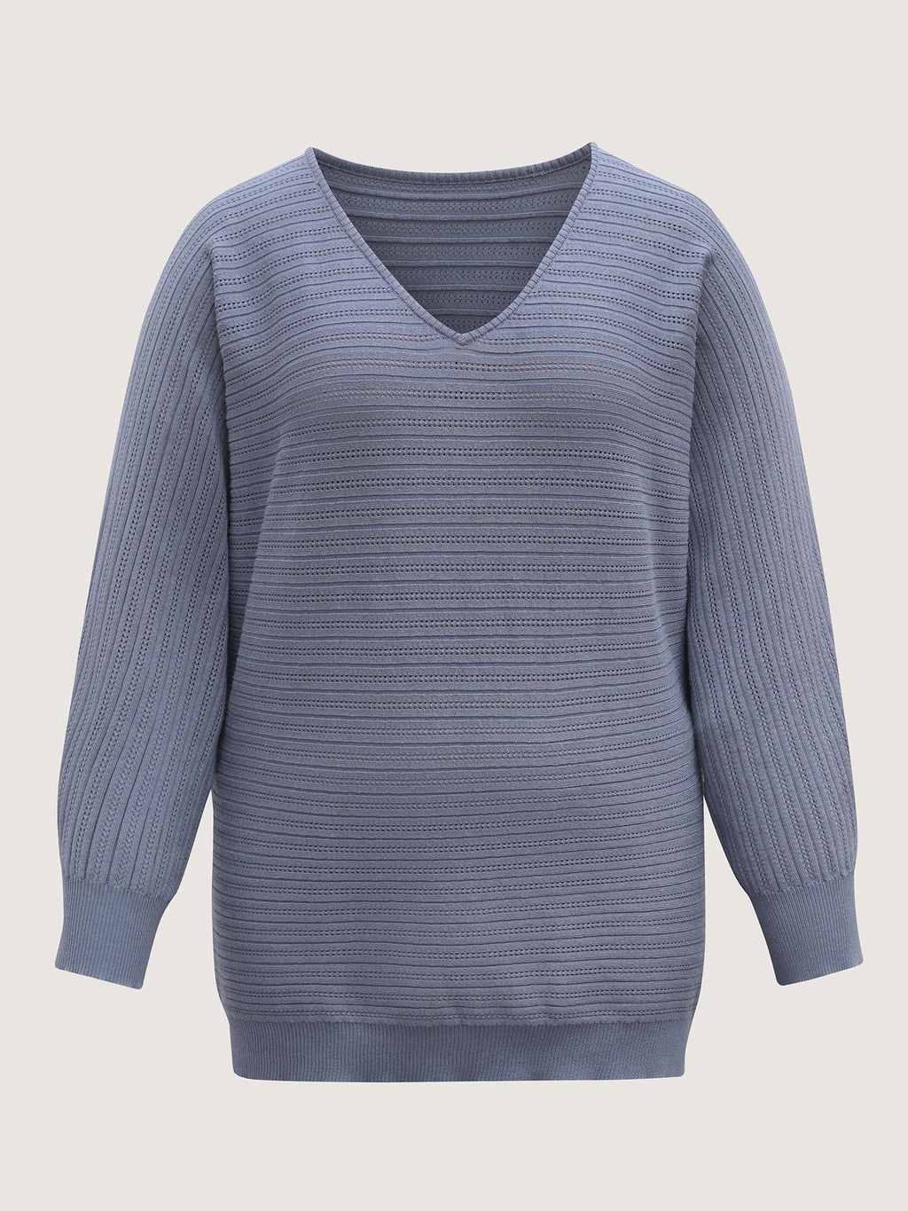 Supersoft Textured V-Neck Batwing Sleeve Pullover