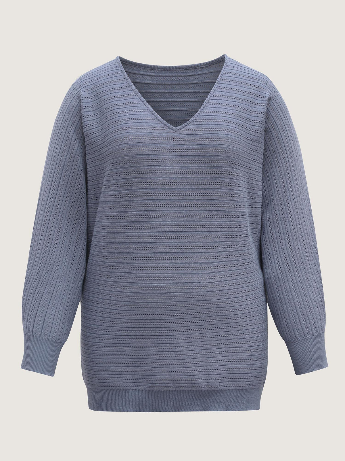 Supersoft Textured V-Neck Batwing Sleeve Pullover