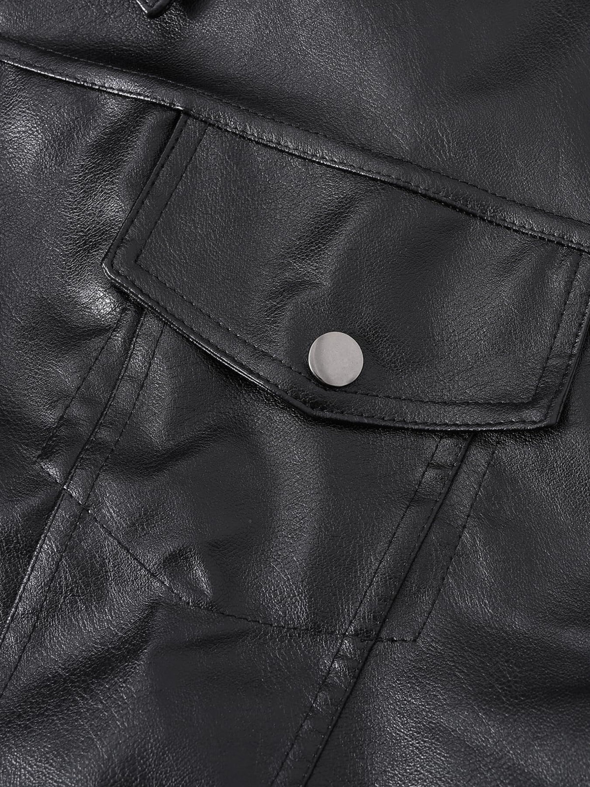 DSDZ Men's Zipper PU Faux Leather Sleeveless Waistcoat Motorcycle Biker Vest Jacket Black S