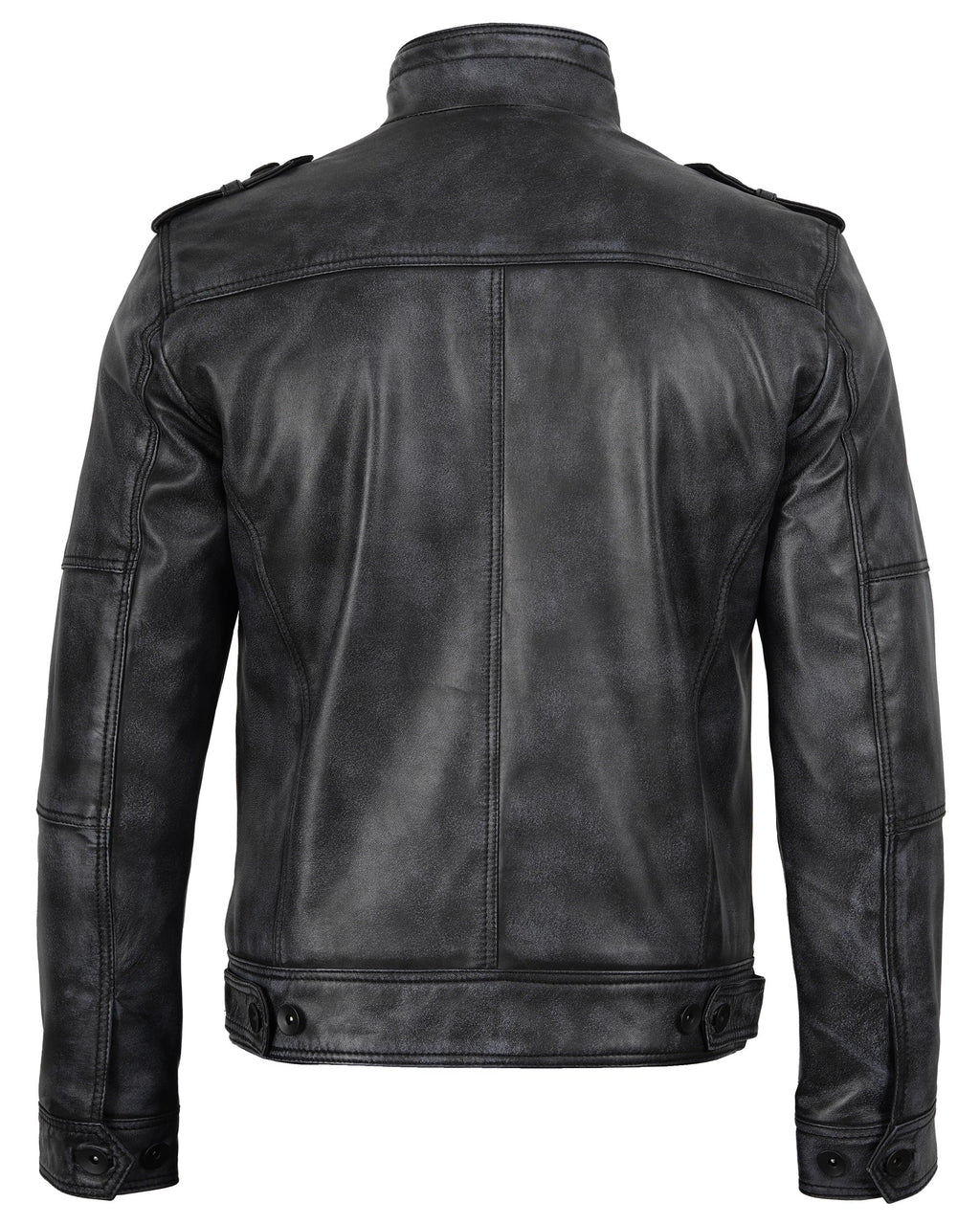 Blingsoul Real Leather Jacket Men- Black Leather Jacket for Men | [1108763] Tavares Distressed Black. M