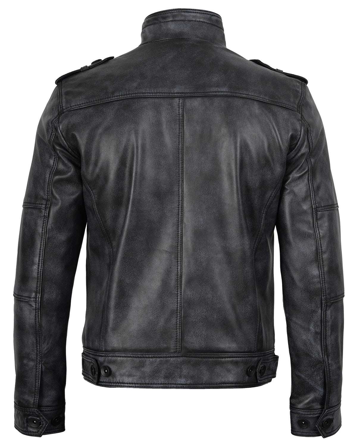 Blingsoul Real Leather Jacket Men- Black Leather Jacket for Men | [1108763] Tavares Distressed Black. M
