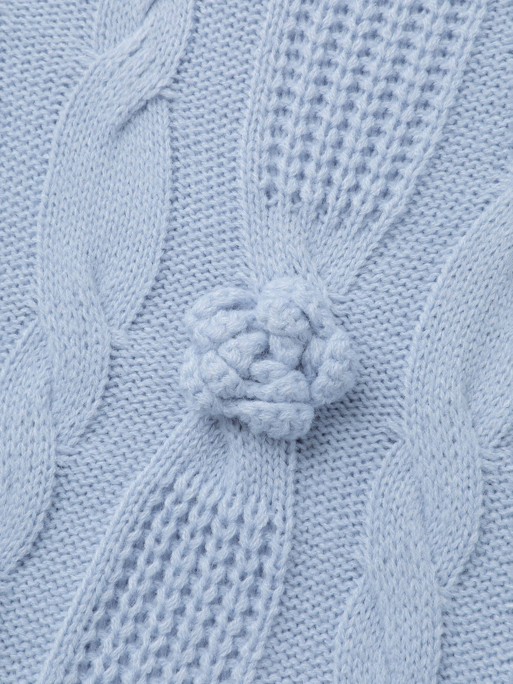 Twisted Texture Hand-Hooked Flowers Pullover