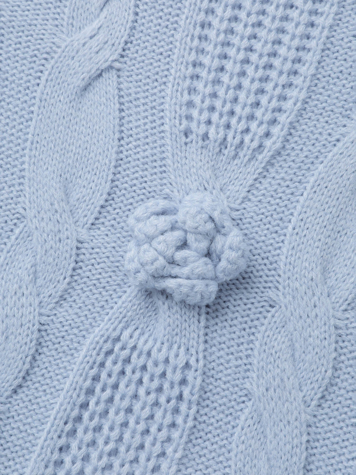 Twisted Texture Hand-Hooked Flowers Pullover