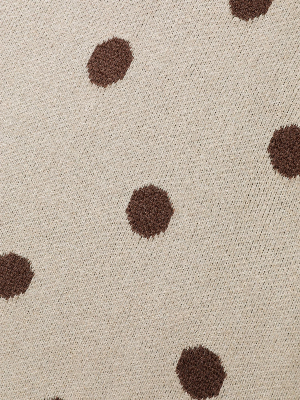 Polka Dots Print Color Contrast Pullover