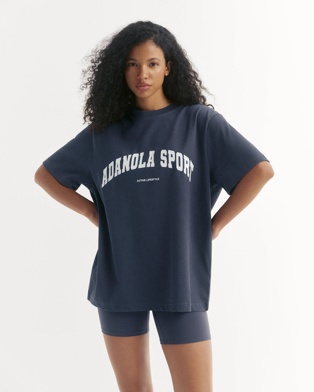 AS Short Sleeve Oversized T-shirt - Midnight Blue/White