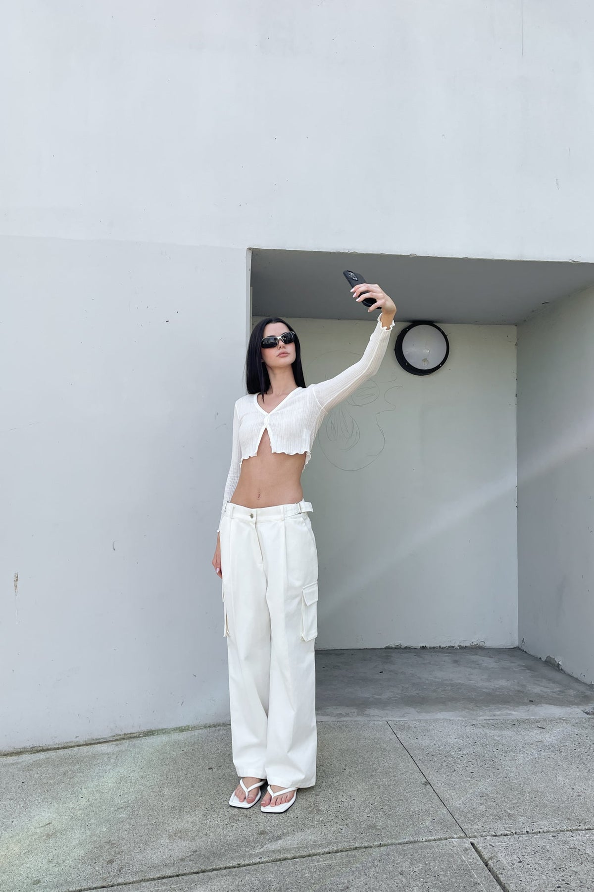 CROPPED SEMI-SHEER CARDIGAN