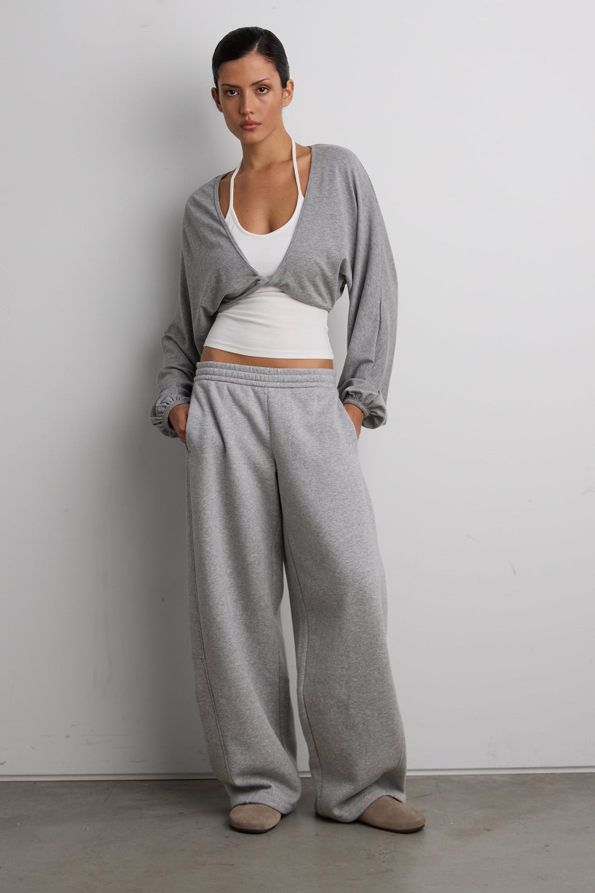 TWIST FRONT CARDIGAN & TANK SET