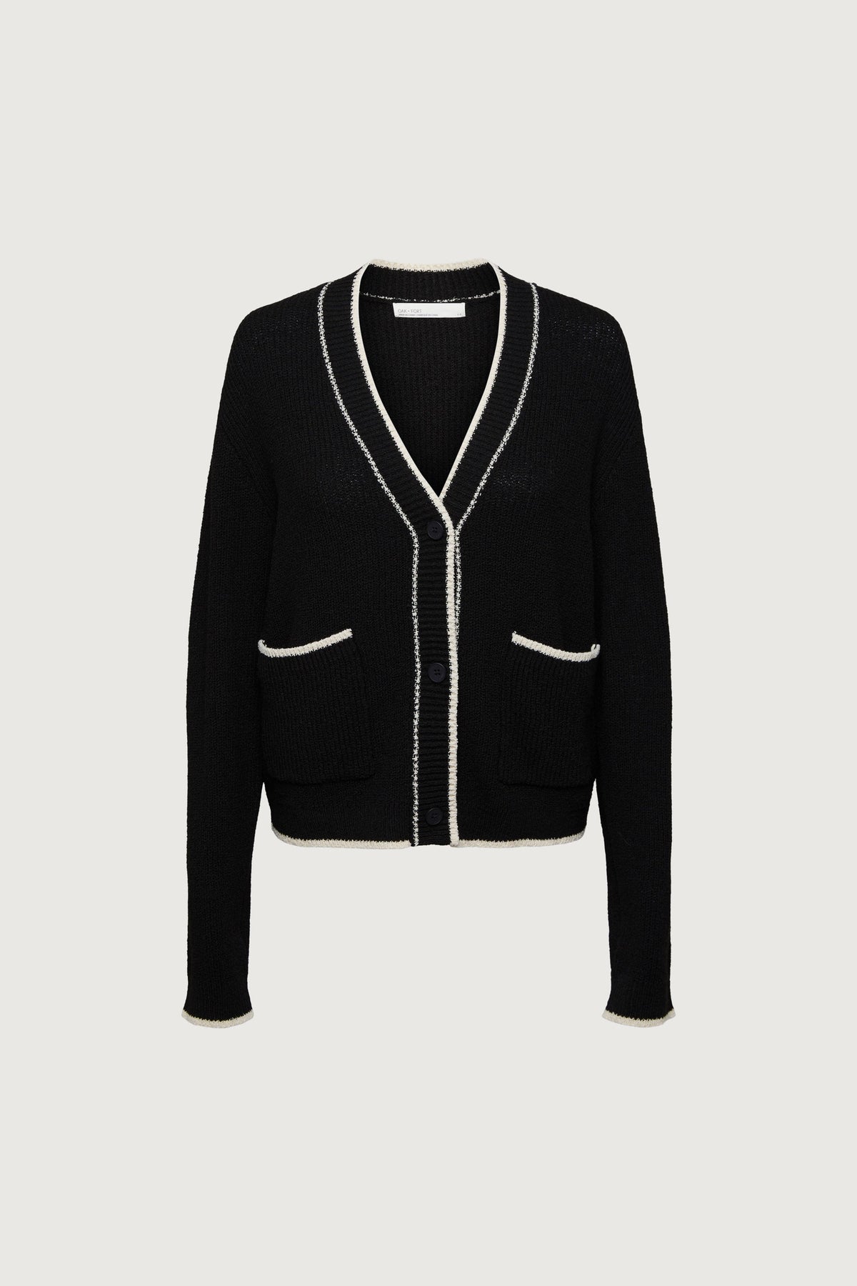 CONTRAST TRIM CARDIGAN